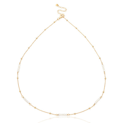 Tabitha Gold Pearl Necklace