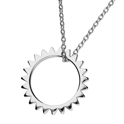 Eliza Open Sun Necklace - Silver