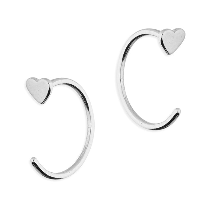 Sterling silver pull deals through hoop earrings