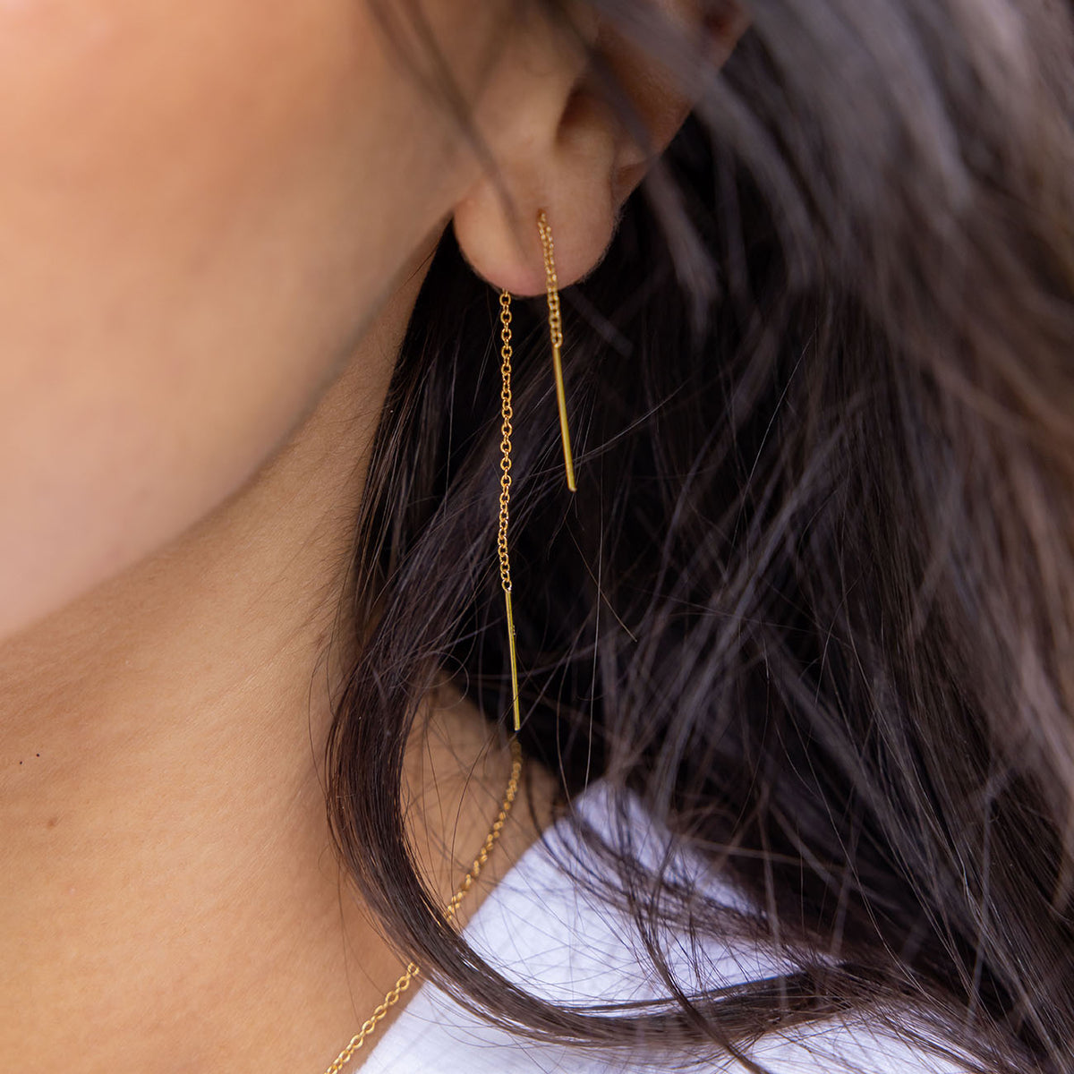 String hot sale earrings gold