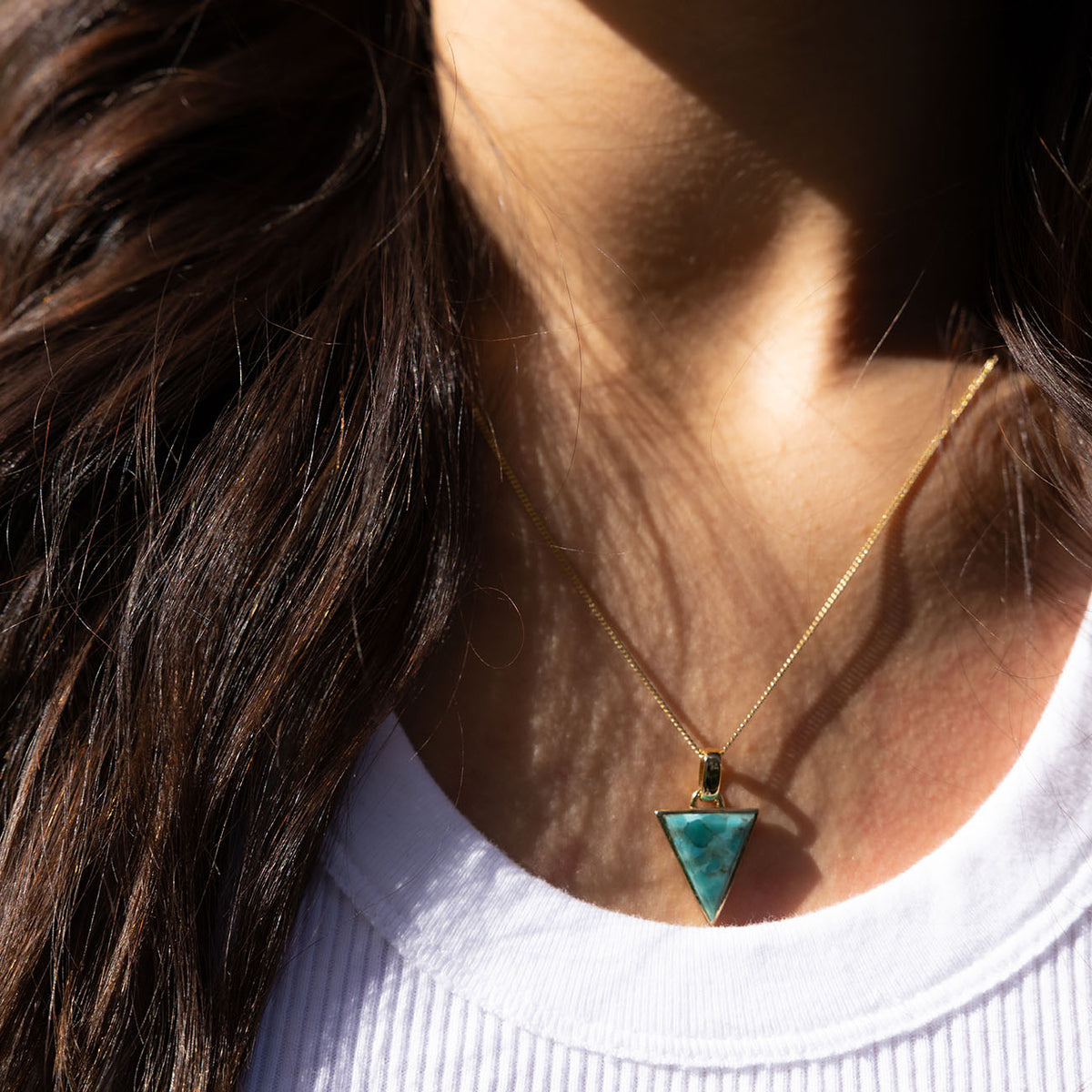 Turquoise hot sale triangle necklace