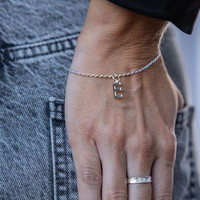 ABC Silver Initial Bracelet