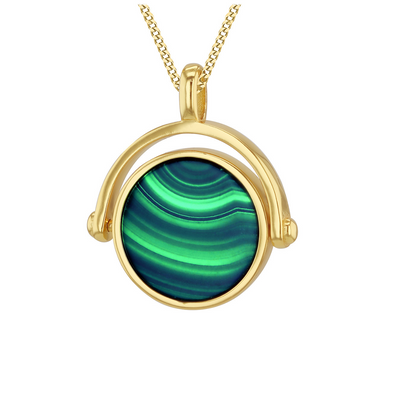 Adria Gold Malachite Spinner Necklace