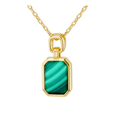 Adria Octagon Gold Malachite Necklace