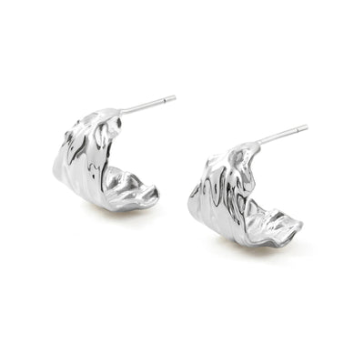 Arabella Silver Half Hoop Earrings