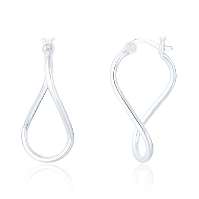  Cleo Silver Twist Hoop Earrings