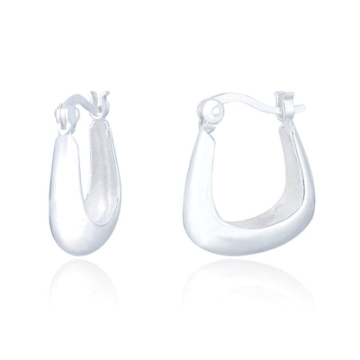 Dasha Silver Irregular Hoop Earrings