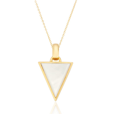 Deia Mother of Pearl Gold Triangle Necklace
