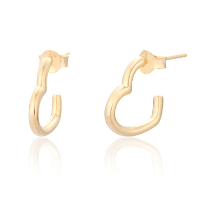 Elise Gold Heart Hoop Earrings