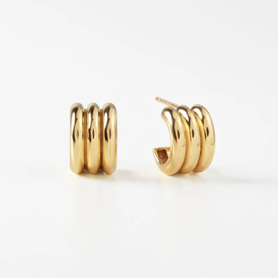 Eve Gold Triple Half Hoop Earrings 
