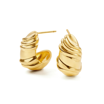 Felicia Chunky Gold Half Hoop Earrings