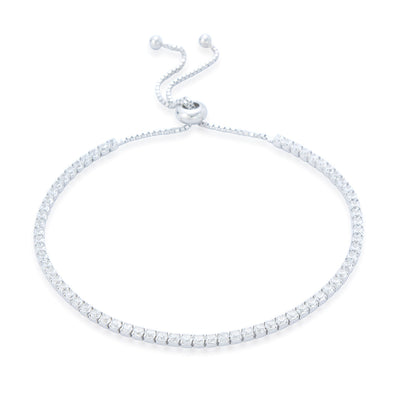 Holly Tennis Slider Bracelet in Sterling Silver