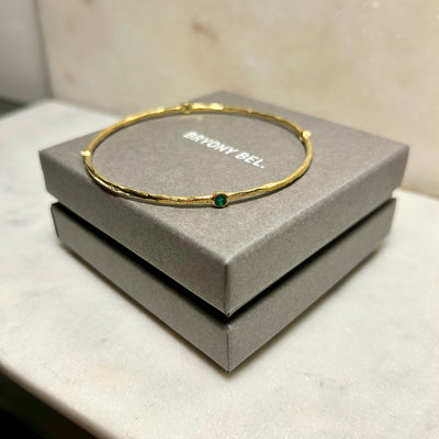 Laila Green Onyx Gold Bangle