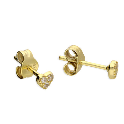 Laure Tiny Crystal Gold Heart Studs 