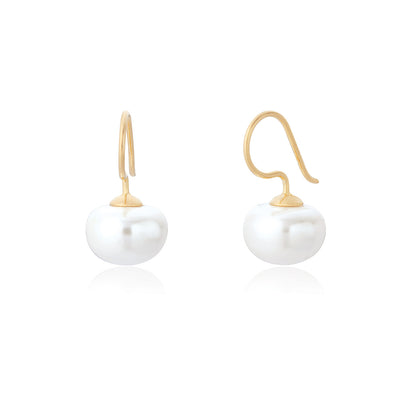 Lou Gold Pearl Drop Earrings