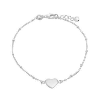 Mae Silver Heart Bracelet