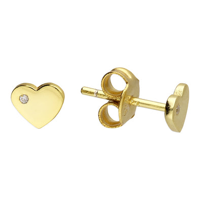Maisie Gold Crystal Heart Studs