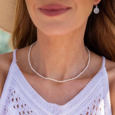 Mila White Seed Pearl Necklace
