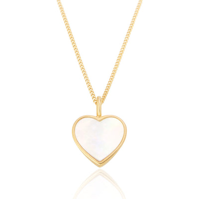 Noemie Mother of Pearl Gold Heart Necklace