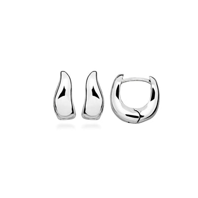 Odette Silver Chunky Twist Huggies