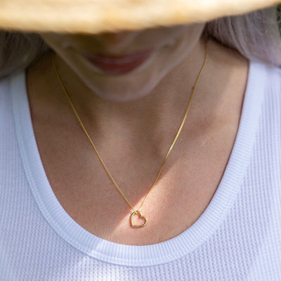 Pippa Gold Open Heart Necklace