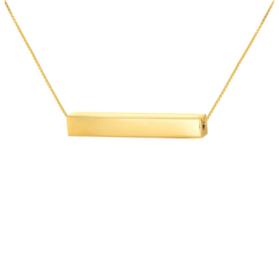 Rhea Gold Rectangular Bar Necklace