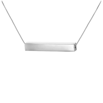 Rhea Silver Rectangular Bar Necklace