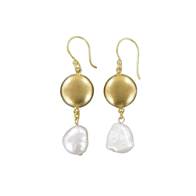 Roisin Baroque Pearl Gold Drop Earrings 