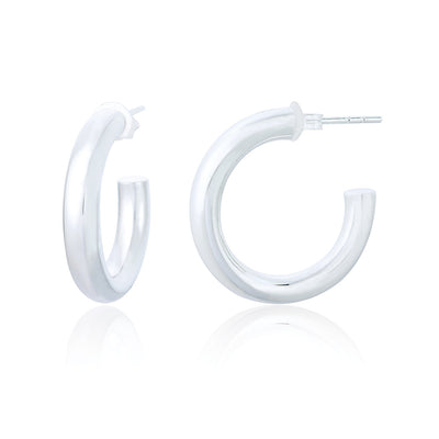 Solene Chunky Silver Hoop Earrings