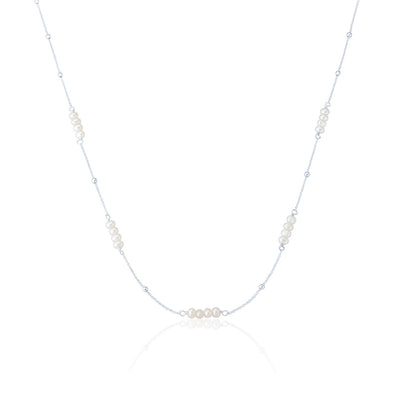 Tabitha Silver Pearl Necklace