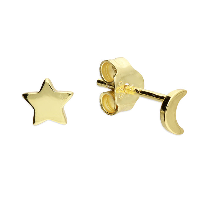 Zeta Moon Star Studs in 18kt Gold Vermeil on Sterling Silver