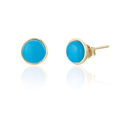 Alcazar Gold Turquoise Stud Earrings