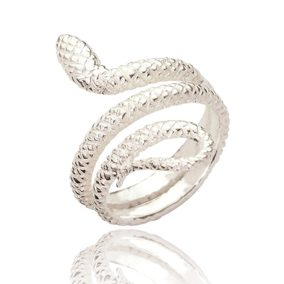 Aria Silver Snake Ring 