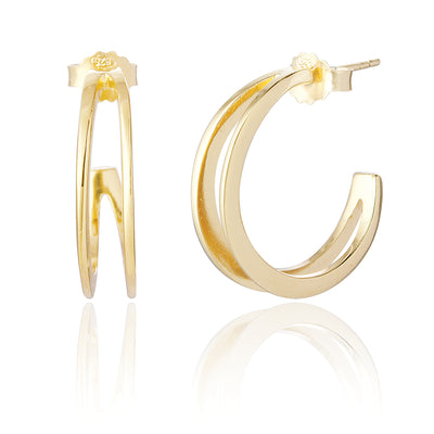 Edie Double Hoop Earrings - Gold