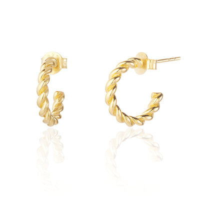 Edith Gold Rope Hoops