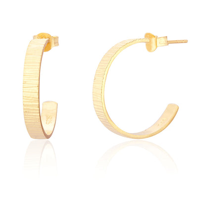 Hanna Gold Brushed Hoop Earrings
