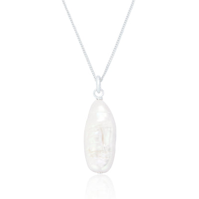 Haru Silver Pearl Drop Necklace