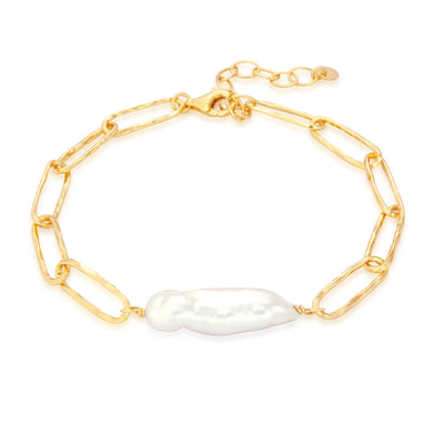 Kiko Gold Pearl Chain Bracelet