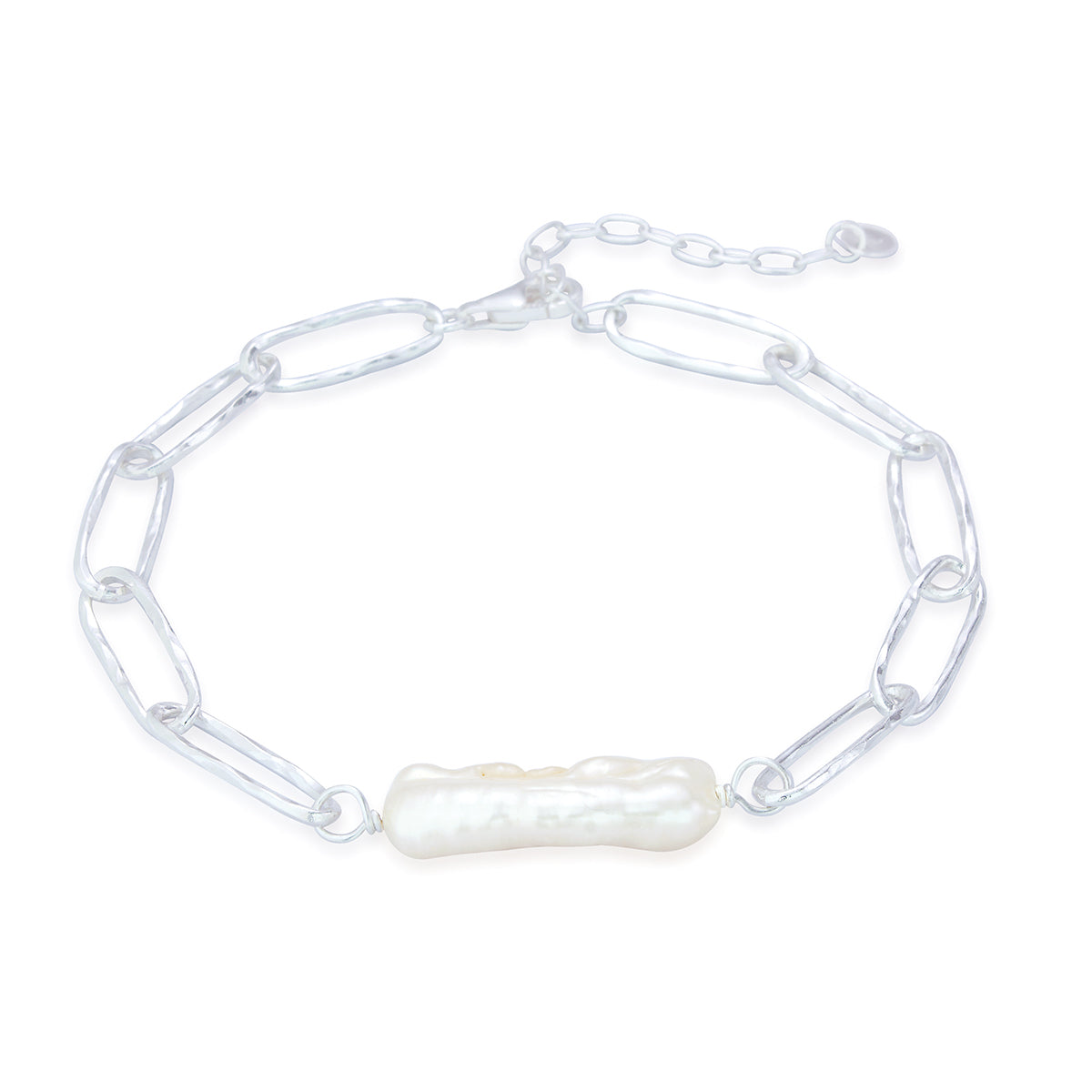 Pearl Chain Bracelet Sterling Silver