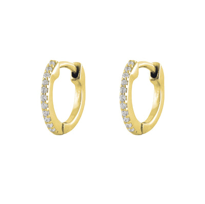 Lola Mini Crystal Gold Huggie Hoops