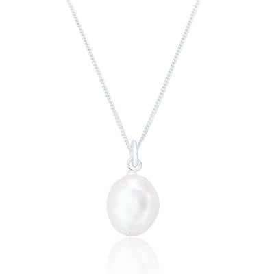 Maja Silver Pearl Drop Necklace