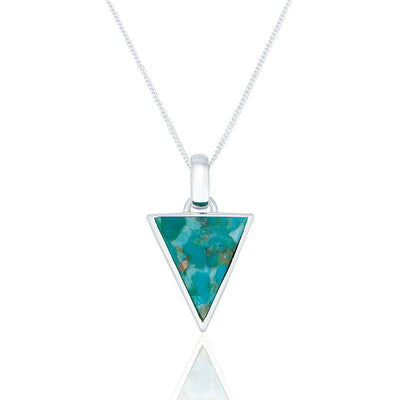 Ophelia Silver Triangle Turquoise Necklace