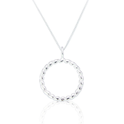 Talia Silver Rope Circle Necklace