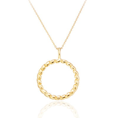 Talia Gold Rope Circle Necklace