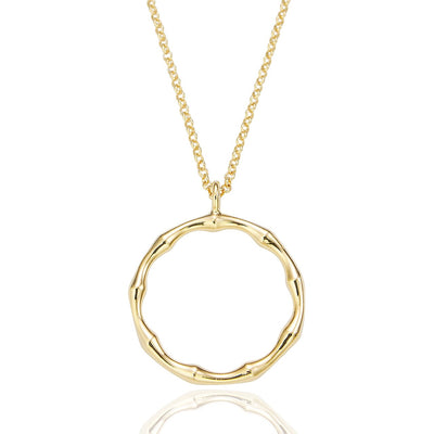 Tanni Gold Bamboo Circle Necklace