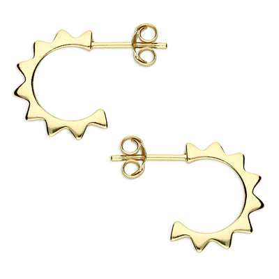 Zia Gold Open Sun Hoop Earrings